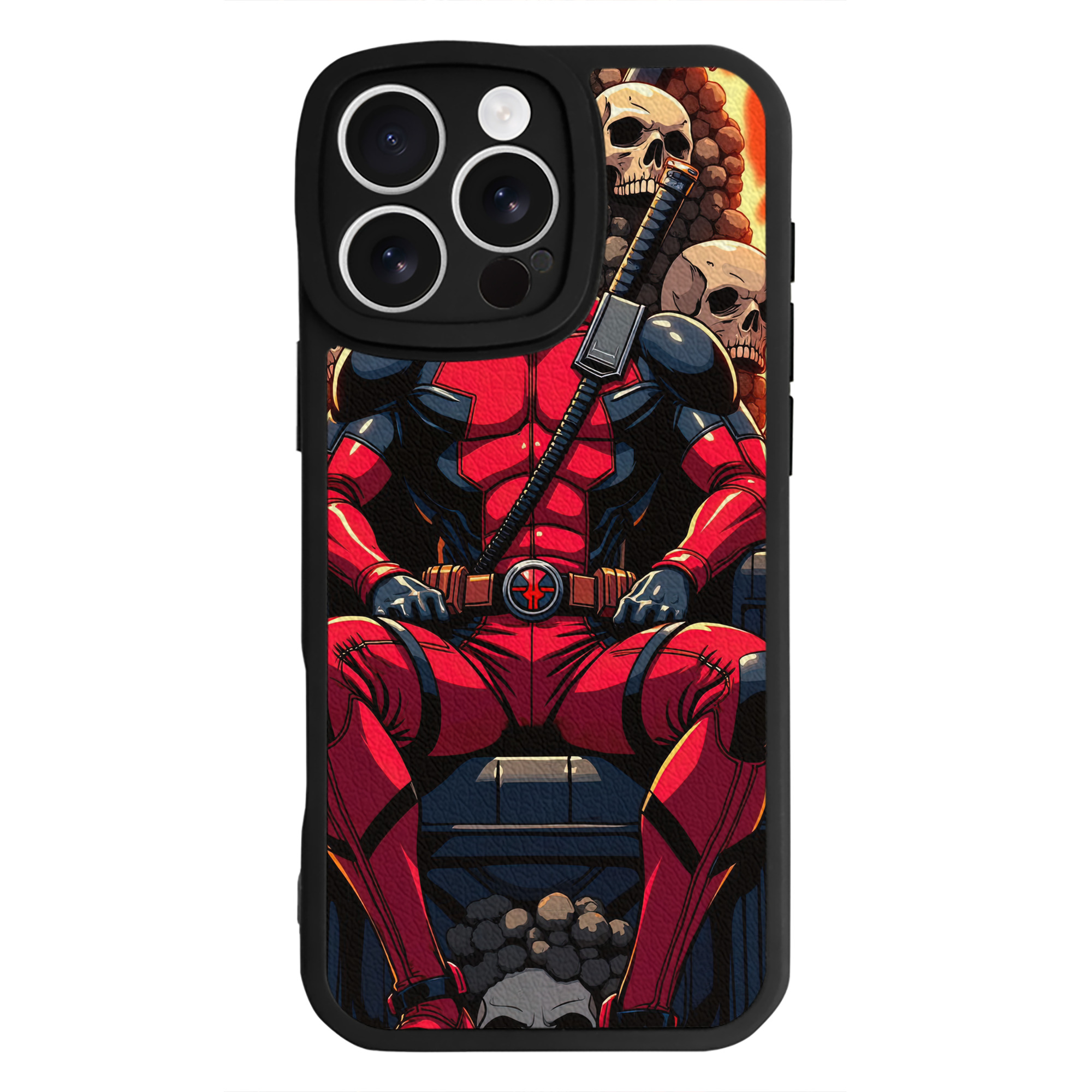 （画像用） Deadpool デッドプール 【iPhone 16シリーズ対応】シリコンスマホケース（レザー調） 材質：シリコン